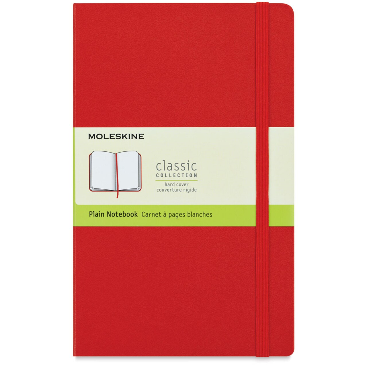 Moleskine Classic Hardcover Notebook - Scarlet Red, Blank, 8-1/4" x 5"
